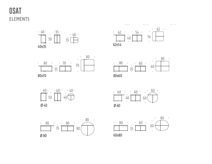 Pilleri coffee tables, oak